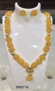 Stone Necklace with Studs