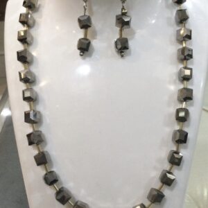 Gray Cube reflective Necklace