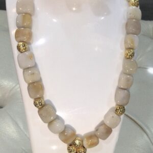 Stone Necklace with Studs